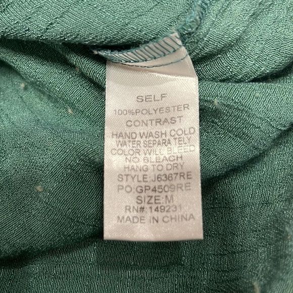 Kori America Smocked Off Shoulder Trapeze Top Button Placket Detail Teal💗 - Picture 7 of 7